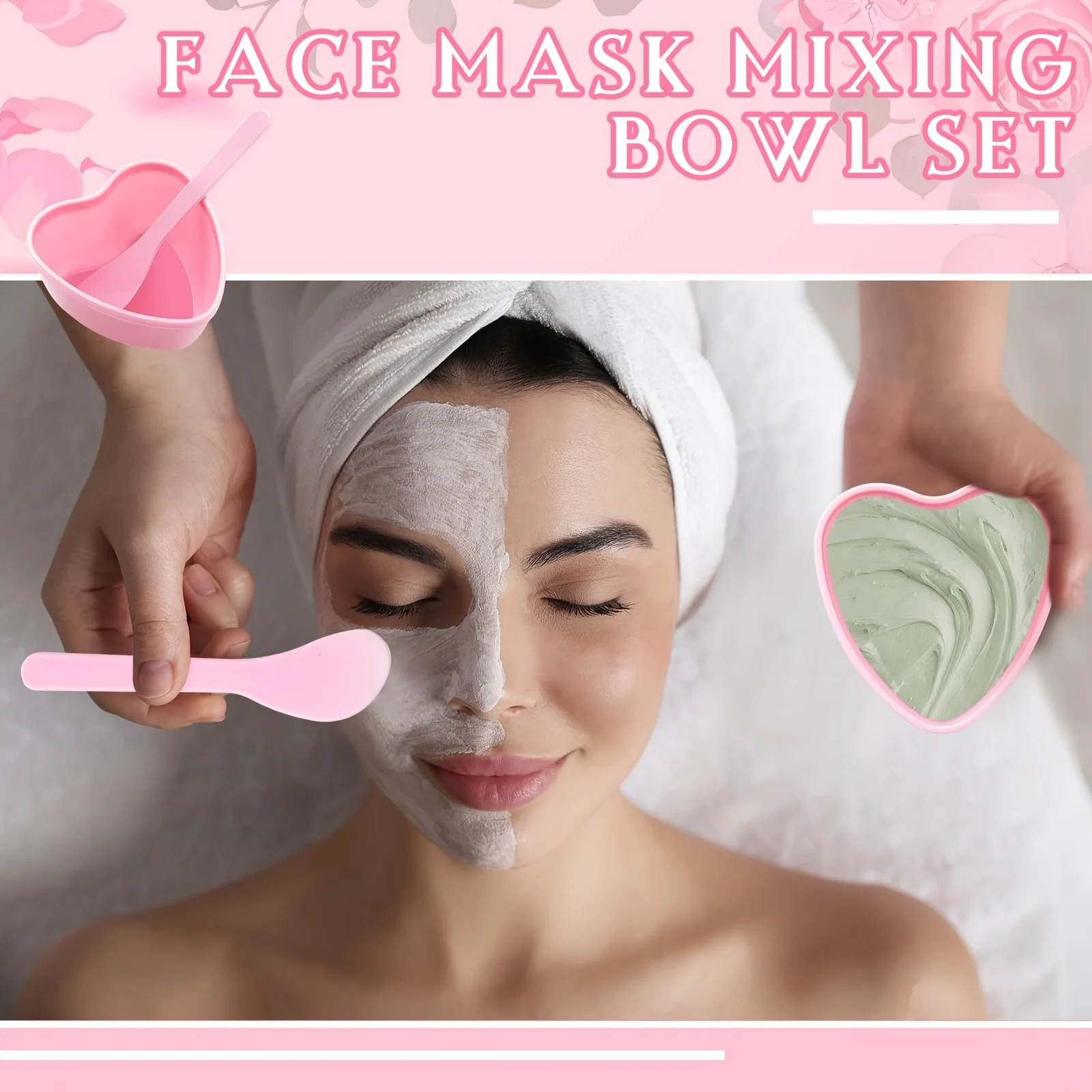 6-piece Pink Heart Shaped Faci - Skincare Indonesia reseña y precio