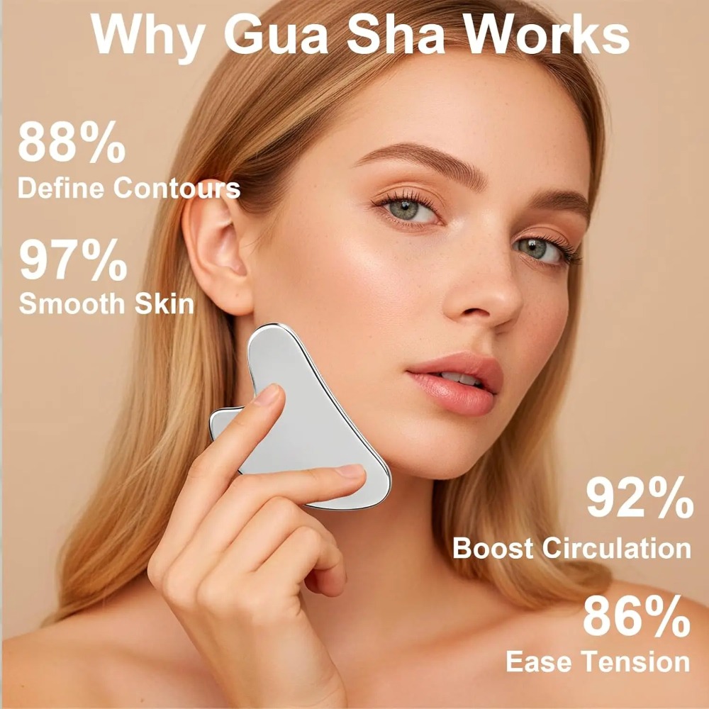 2Pcs Stainless Steel Gua Sha T - Skincare Indonesia reseña y precio